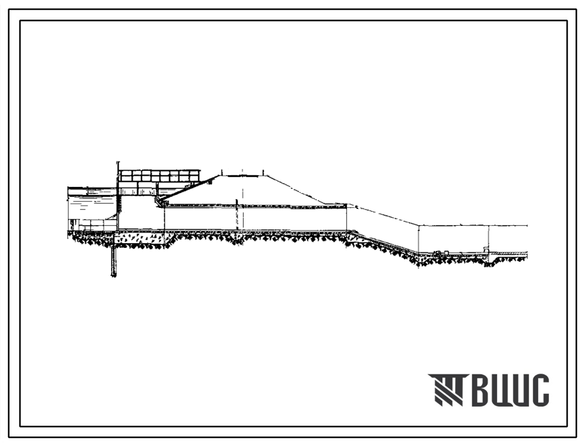 Типовой проект 413-9 Щитовой паводковый водосброс закрытого типа из сборномонолитного железобетона на расходы 40, 80, 120 и 180 м3/сек напор 4 м, без перепада и с перепадом в 1,2 и 3 м.