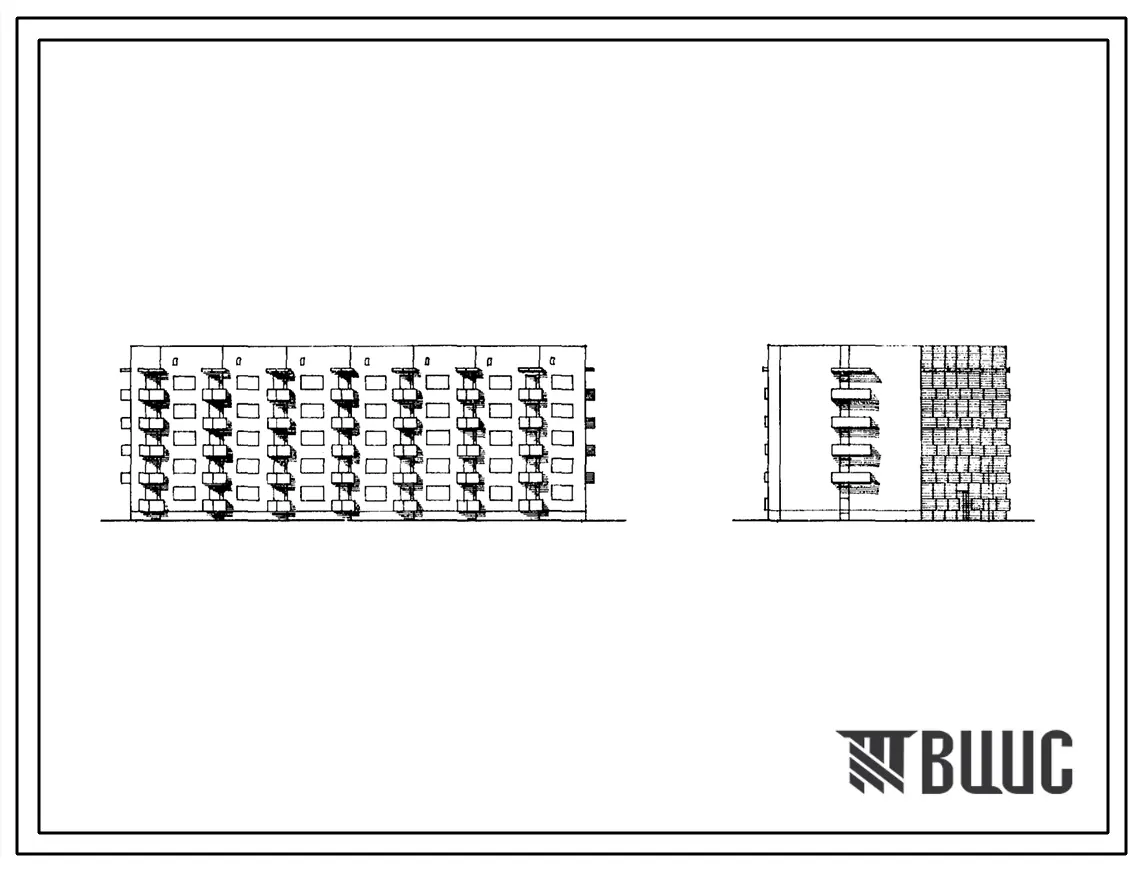 Типовой проект 85-046/1 Пятиэтажная блок-секция на 64 квартиры (однокомнатных 1А-26, 1Б-34, двухкомнатных 2А-4) для малосемейных. Для строительства в 1В климатическом подрайоне, 2 климатическом районе