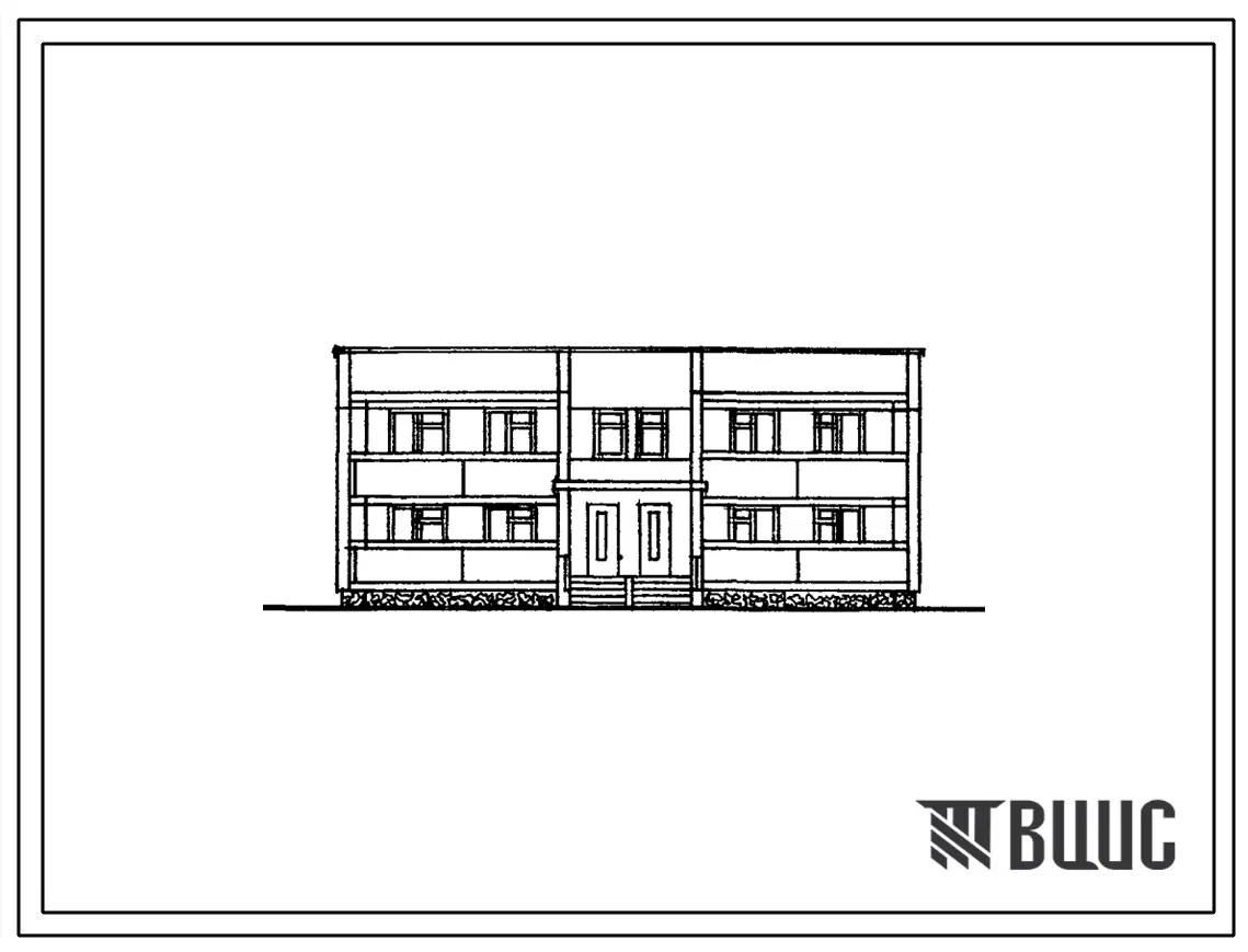 Типовой проект 113-88-34/1.2 Жилой дом двухэтажный четырехквартирный с отдельными входами в квартиры типа 3А-4А.