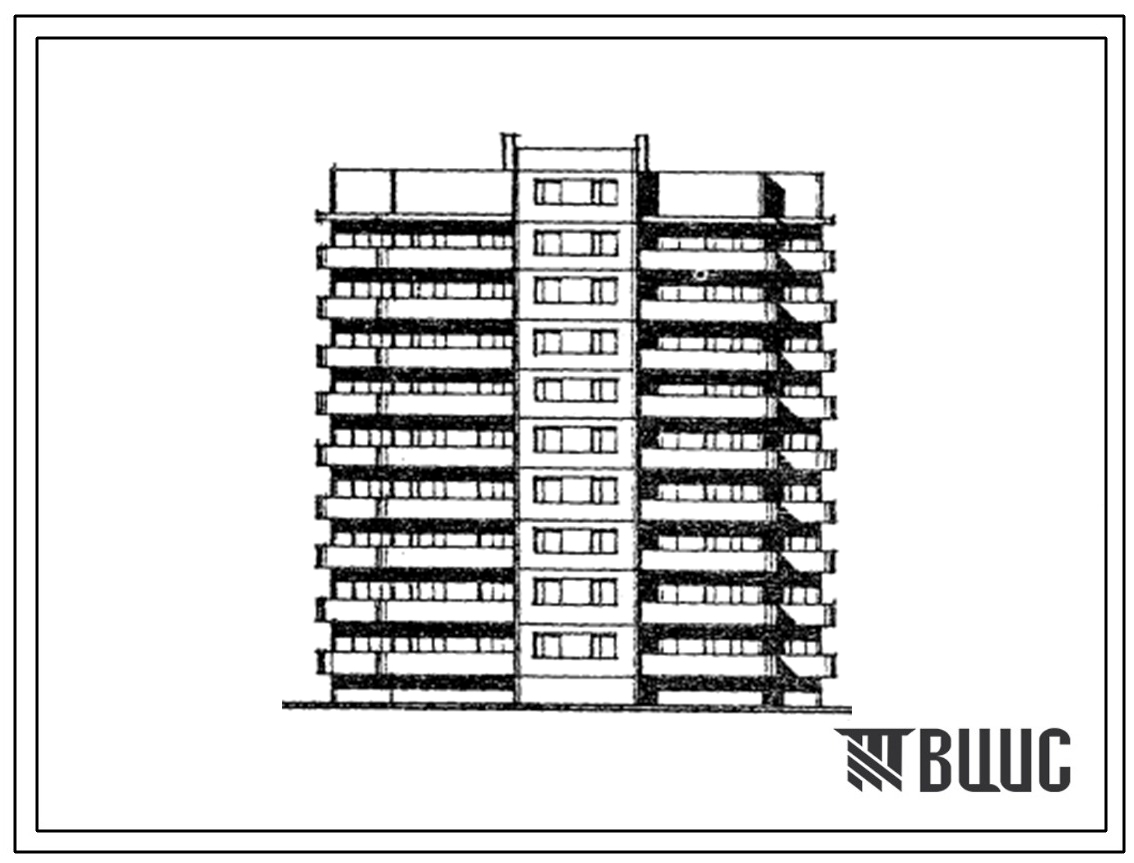 Типовой проект 138-033с.13.86 Блок-секция 36-квартирная 9-этажная 3Б-2Б-2Б-3Б (для Кабардино-Балкарской АССР)