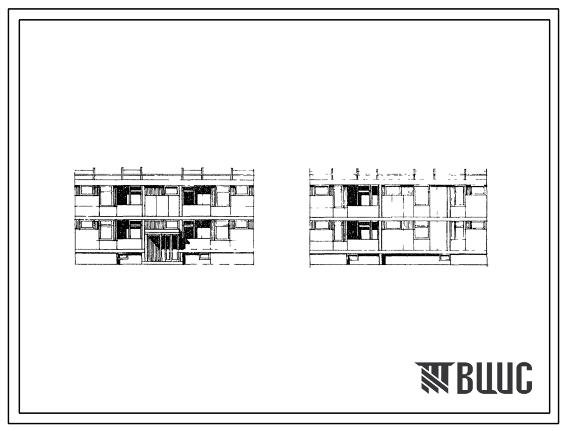 Типовой проект 126-043 Двухэтажная блок-секция с квартирами 1А-2Б-3Б для жилых домов из ячеистого бетона. (Вариант с разрезкой 1200 мм).
