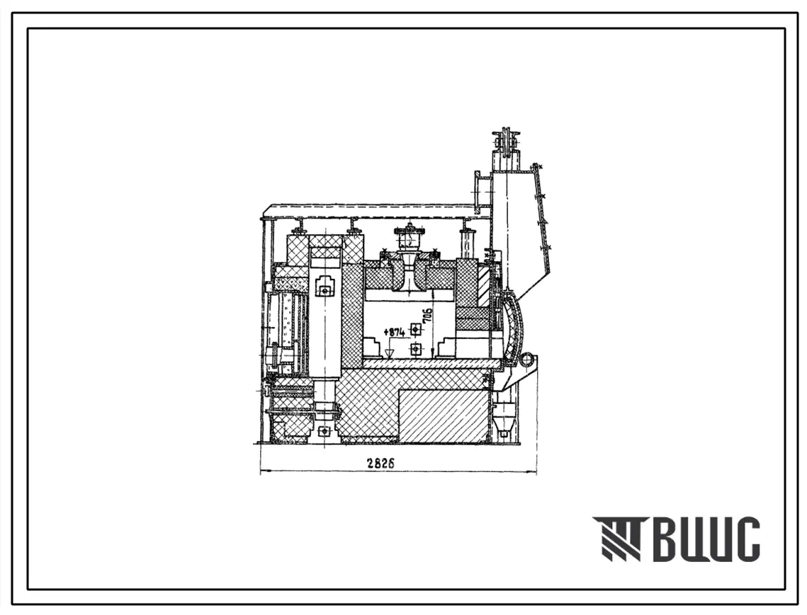 Типовой проект 406-9-287.84 Печь нагревательная камерная размерами пода 1,04х0,93 м на базе среднего давления с отводом дыма в боров