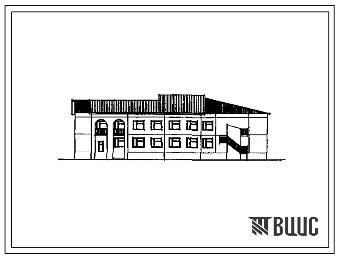 Типовой проект 211-1-533.92 Детские ясли-сад на 90 мест. Здание одноэтажное. Стены из трехслойных керамзитобетонных панелей.
