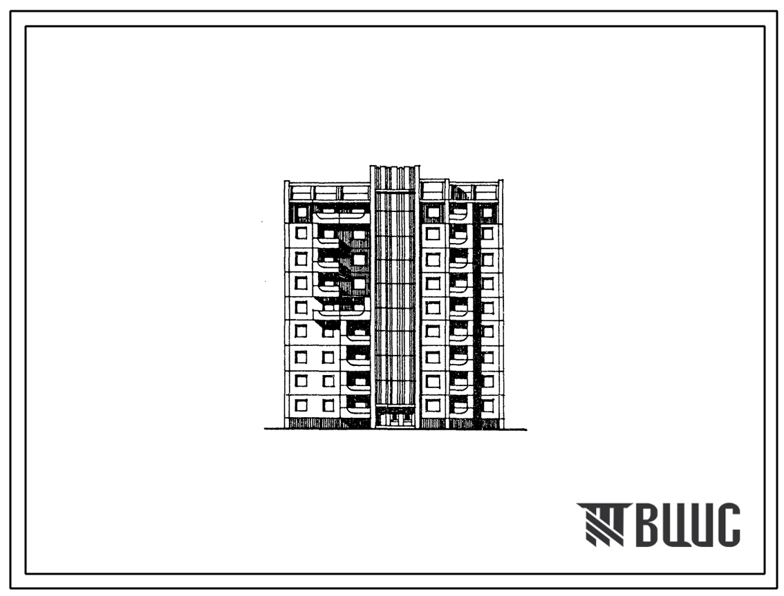 Типовой проект 90-0195.13.87 Блок-секция 9-этажная 36-квартирная торцовая левая 2.3.3.3 (для строительства в городе Липецке и Липецкой области)