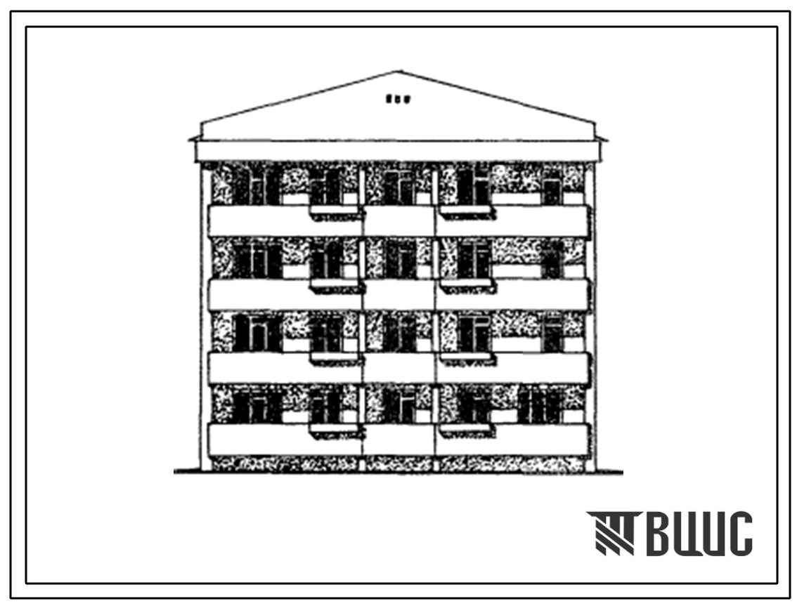 Типовой проект 114-77-139сп.13.87 4-этажный 1-секционный дом на 16 квартир типа 2-2. Для строительства в Узбекской ССР.