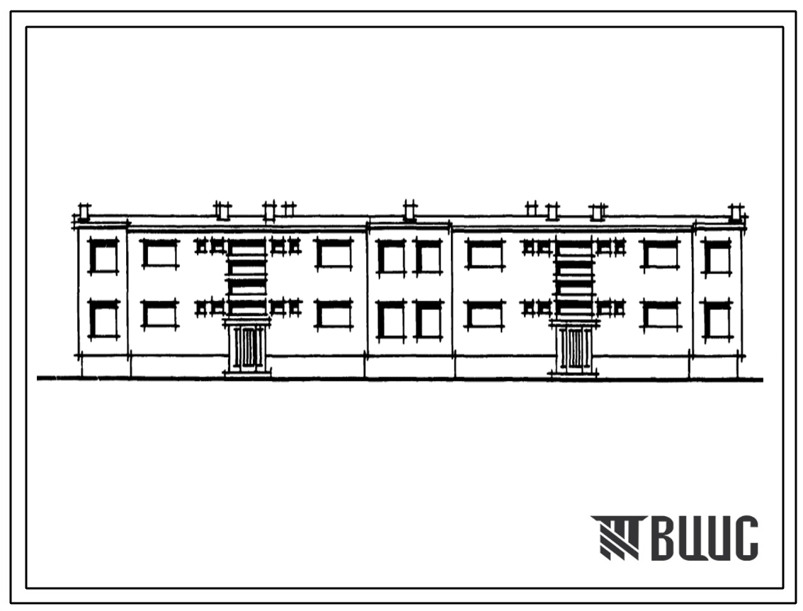 Типовой проект 114-22-48 Двухэтажный двухсекционный дом на 12 квартир (однокомнатных-2, двухкомнатных-8, трехкомнатных-2) для строительства во 2 строительно-климатической зоне.