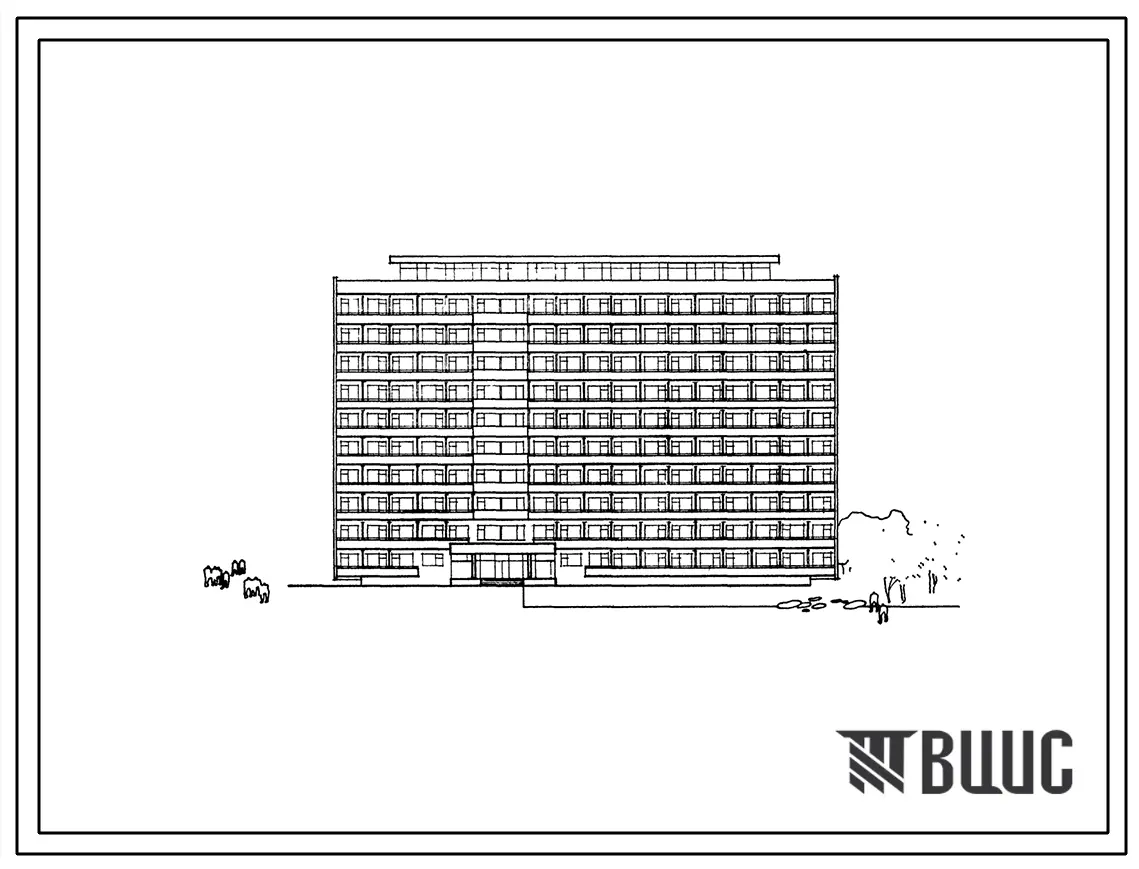 Типовой проект 242-3-1с Спальный корпус санаторного пансионата на 514 мест. Для строительства в IIIБ строительно-климатической зоне, в районах с сейсмичностью 7 баллов.