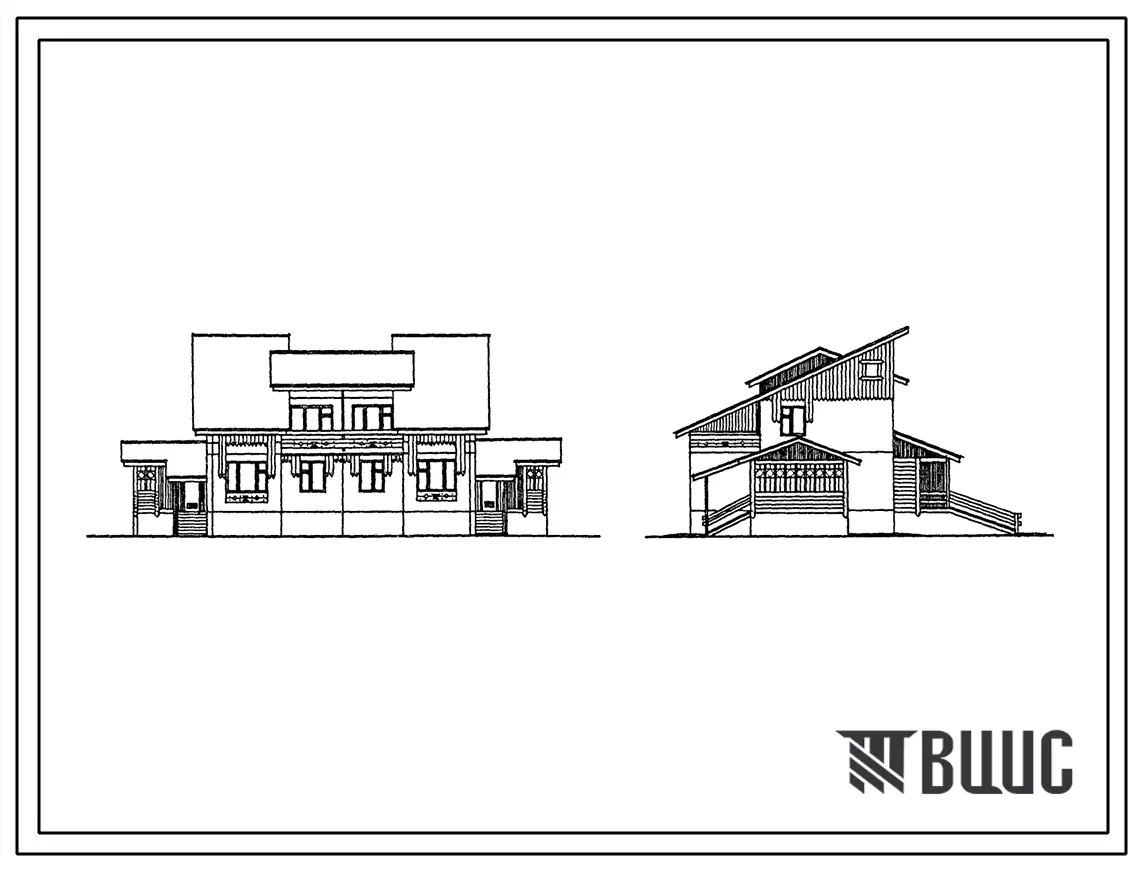Типовой проект 141-135-265с.13.86 Дом на 2 трехкомнатные квартиры типа 3Б с двух уровнях. Общая площадь 164 м2 (СТЕНЫ ИЗ ОДНОСЛОЙНЫХ ПЕРЛИТОБЕТОННЫХ ПАНЕЛЕЙ, Для Республики Бурятия Сейсмичность 7, 8 и 9 баллов Ориентация свободная Одноэтажные, Двухэтажны