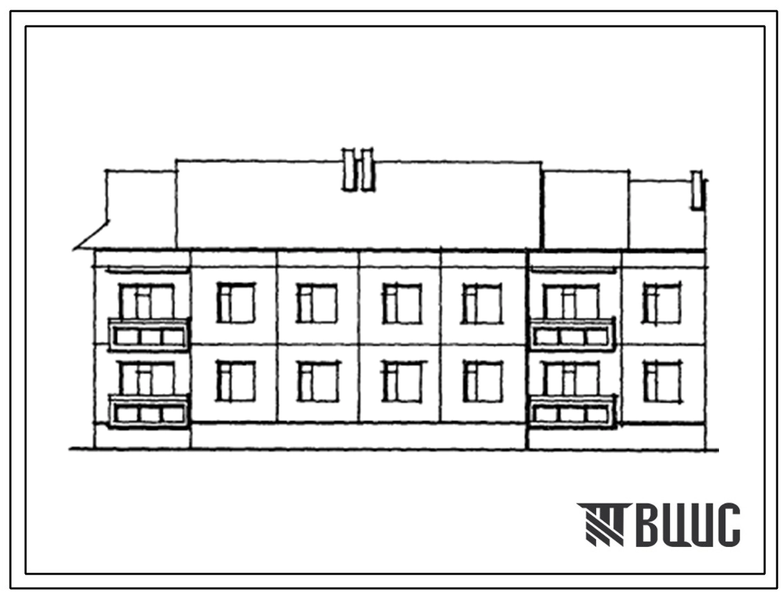 Типовой проект 192-03.88 Двухэтажная блок-секция торцевая левая на 8 квартир. Для строительства в городах и поселках городского типа