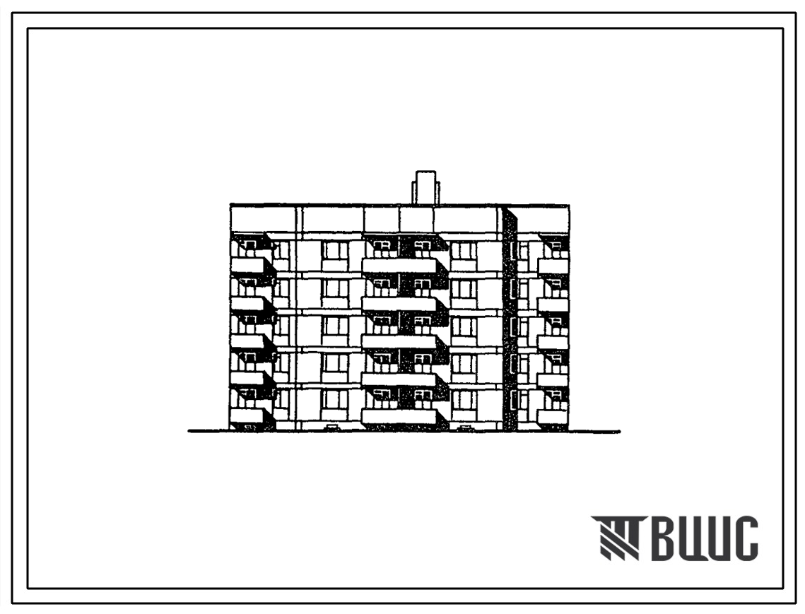 Типовой проект 81-019.13.88 Пятиэтажная блок-секция рядовая с торцевыми окончаниями на 20 квартир. Для Калининграда и Калининградской области