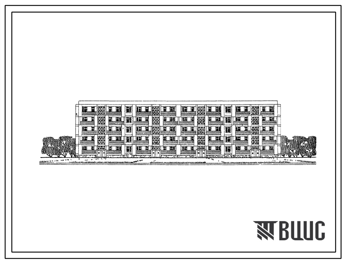 Типовой проект 115-102-3с 5-этажный 4-секционный жилой дом на 60 квартир с применением секций (для строительства в районах с сейсмичностью 7 баллов).