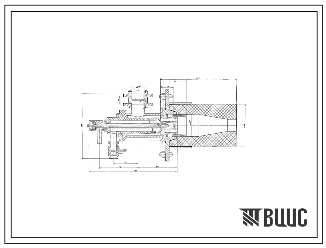 Проект Н7093 Горелка газовая скоростная с воздушным охлаждением 3СВ-17-120