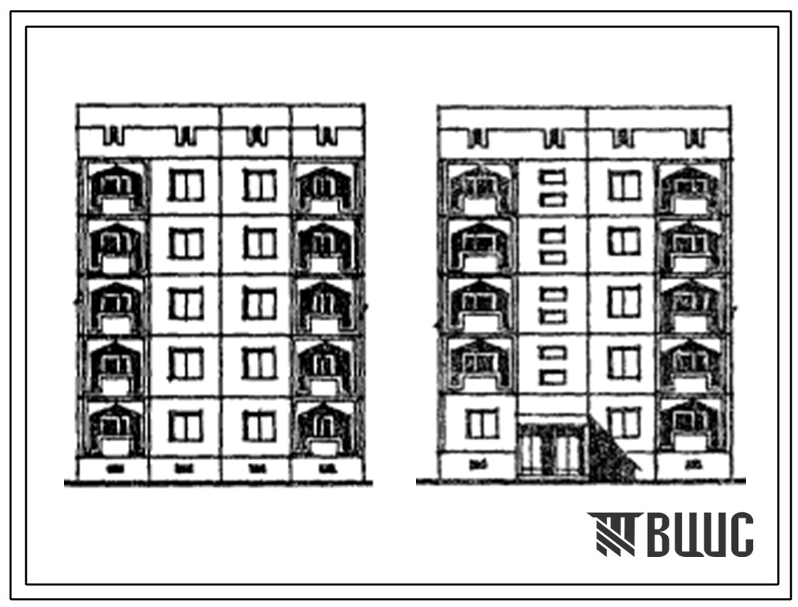 Типовой проект 150-017с.13.87 Блок-секция 5-этажная 10-квартирная рядовая 3.2. Для строительства в Азербайджанской ССР.