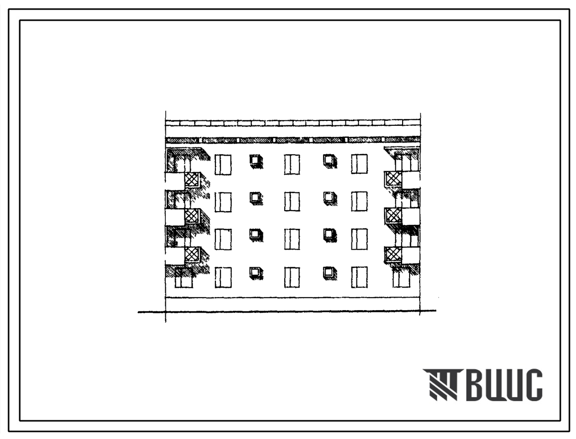 Типовой проект 77-067сп/1 Четырехэтажная блок-секция на 8 квартир (четырехкомнатных 4Б-4, пятикомнатных 5Б-4). Для строительства в 4А климатическом подрайоне Туркменской ССР (г.Красноводск) сейсмичностью 9 баллов и на грунтах 2 типа просадочности