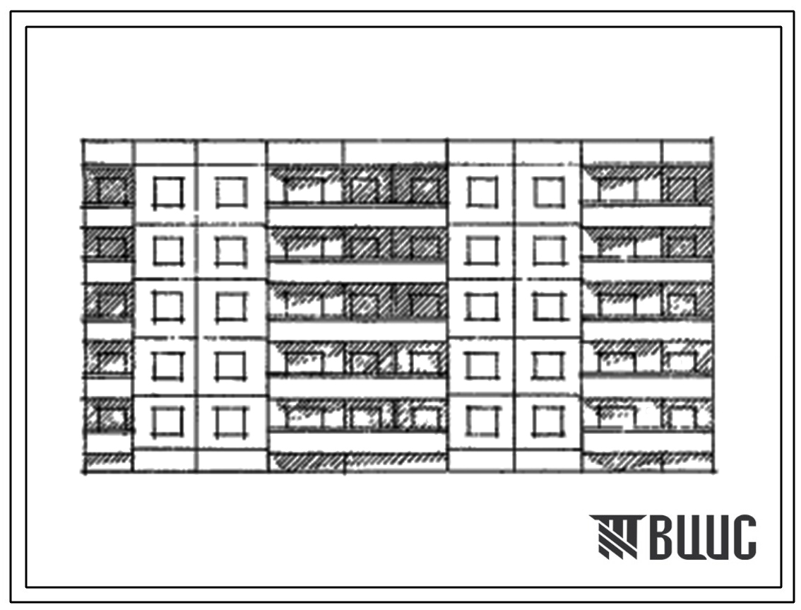 Типовой проект 90-08/1 Блок-секция 5-этажная 30-квартирная рядовая с торцовыми окончаниями 1Б.2Б.3Б - 2Б.2Б.2Б