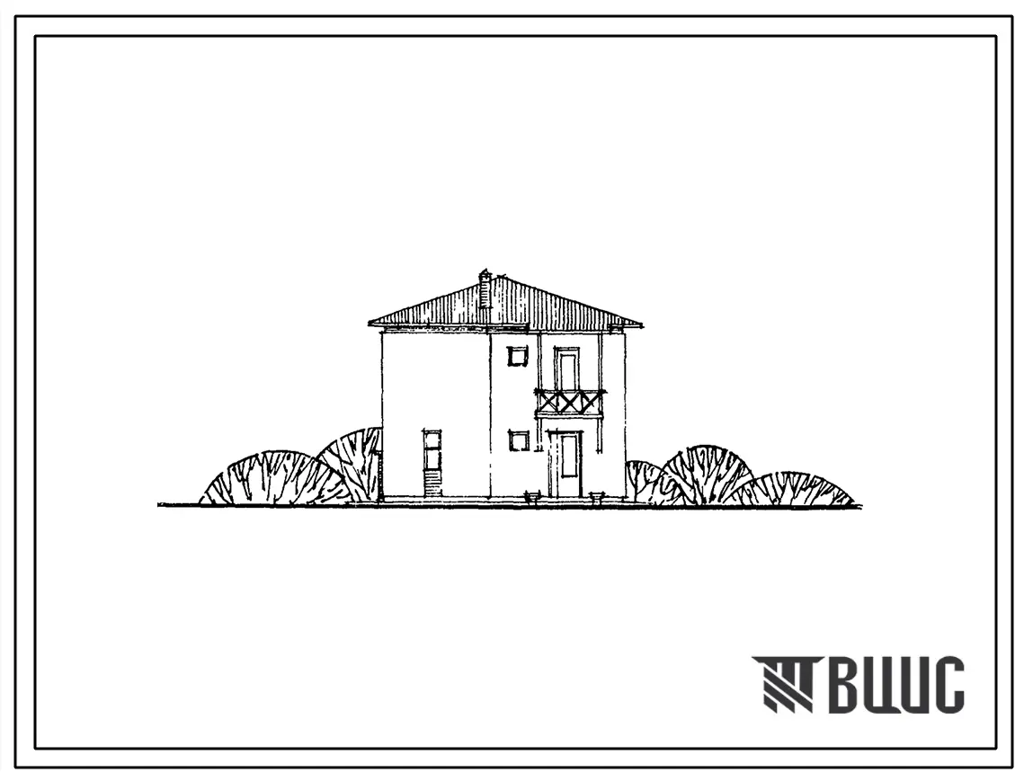 Типовой проект 144-42-183с.13.88 Двухэтажный дом с четырехкомнатной квартирой. Для Грузинской ССР