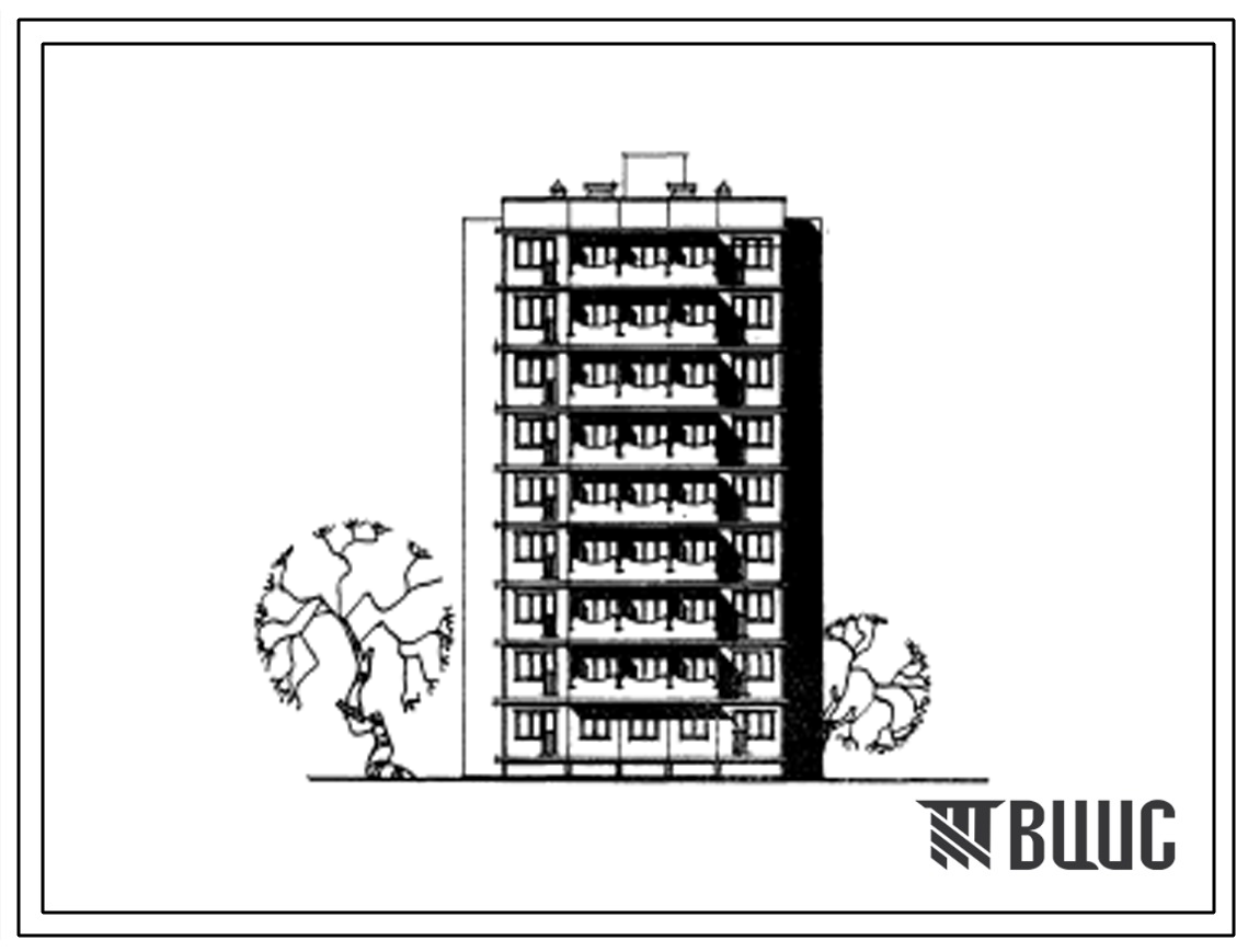 Типовой проект 111-76-64с Девятиэтажный крупнопанельный жилой дом на 36 квартир (двухкомнатных 2Б-1, трехкомнатных 3Б-26, четырехкомнатных 4Б-9). Для строительства в 4 климатическом районе Таджикской ССР сейсмичностью 9 баллов