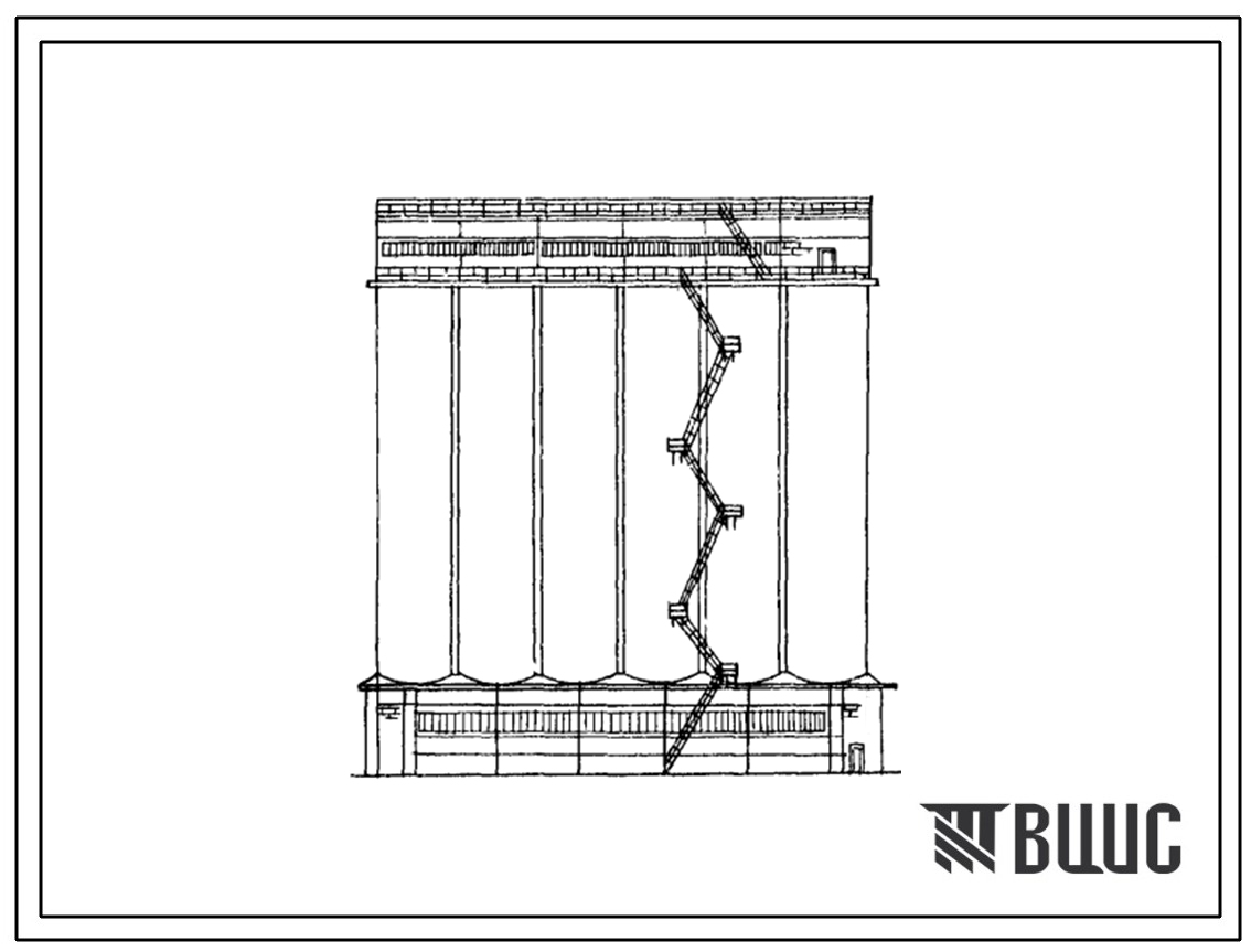 Типовой проект 702-1-5 Шестирядный силосный корпус типа СКМ-6-36 емкостью 23800 т с монолитными силосами диаметром 6 м