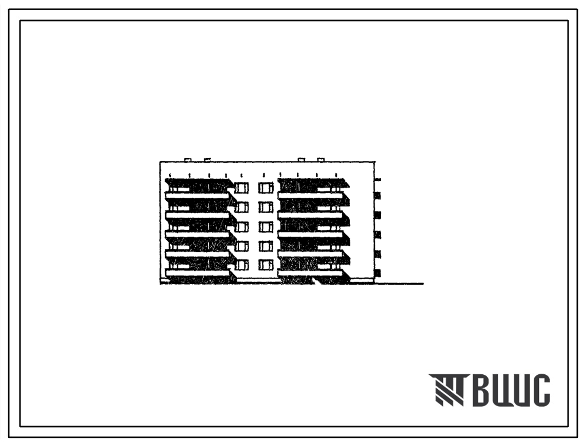 Типовой проект 67-09/78.2 Двойная блок-секция  торцовая 5-этажная 25-квартирная 1Б, 2Б, 3Б-2Б, 3Б (правая)