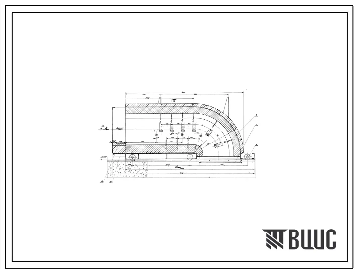 Проект Э4762 Печь нагревательная для изготовления отводов D=630;R=1,5D и D=720;R=D методом непрерывной горячей протяжки, на газе