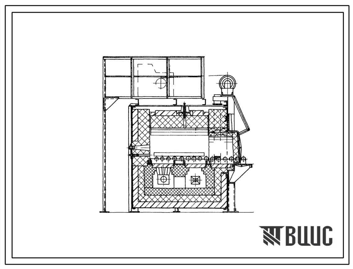 Типовой проект 406-9-76 Печь термическая камерная размерами пода 0,812х1,16 м на мазуте и газе низкого и среднего давления с отводом дыма вверх и в боров