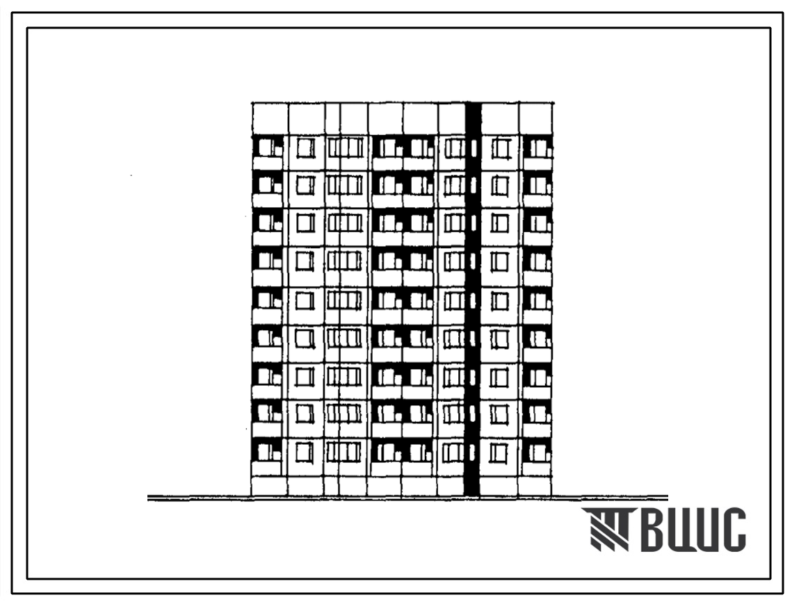Типовой проект 112-015м.84 Девятиэтажная блок-секция рядовая на 35 квартир