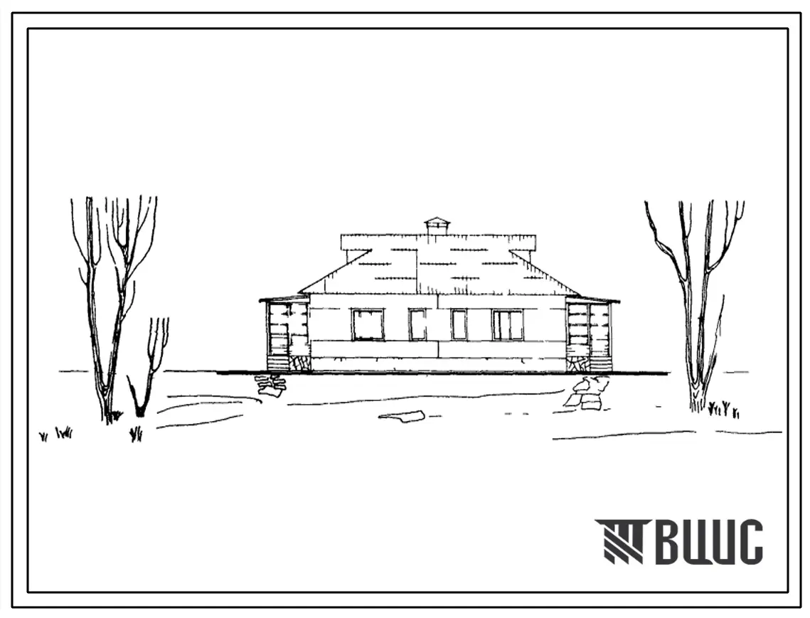 Типовой проект 181-25-10 Одноэтажный двухквартирный дом с двухкомнатными квартирами 2Б. Для строительства в 1В,1Д,3А и 3В климатических подрайонах, во 2 климатическом районе.