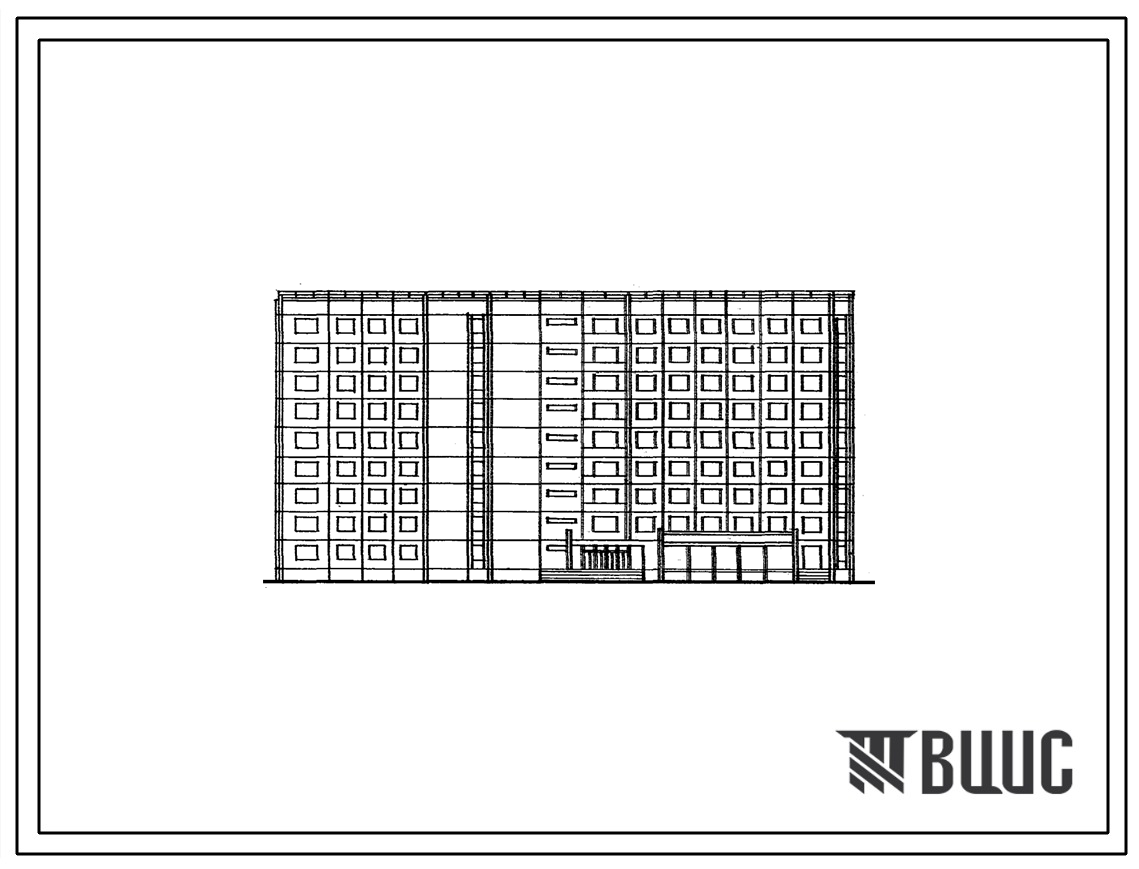 Типовой проект 161-97-99/1 Девятиэтажное крупнопанельное общежитие на 595 мест (с жилыми комнатами на 2 и 3 человека). Для строительства в 1В климатическом подрайоне Красноярского края