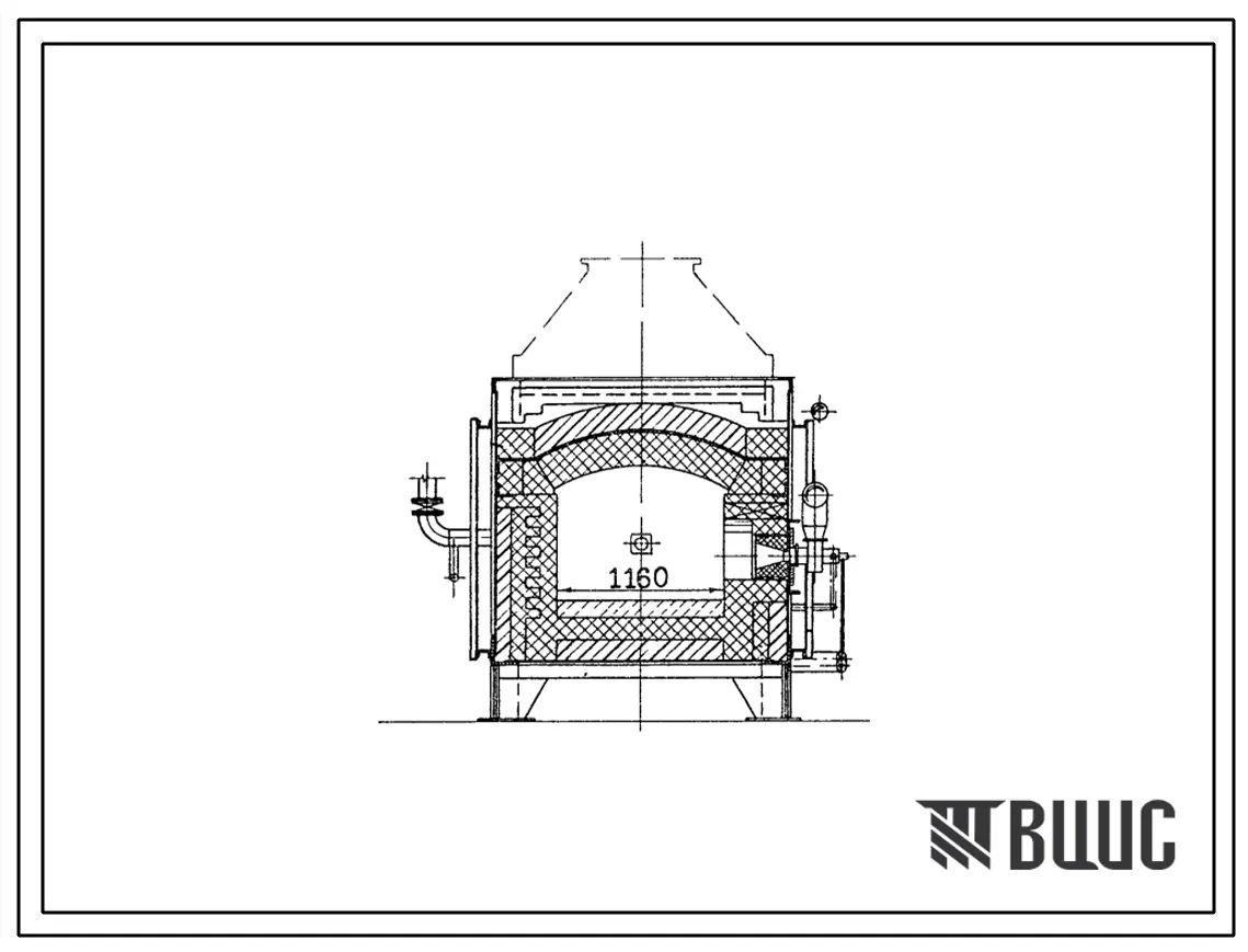 Типовой проект 406-9-270.83 Печь нагревательная щелевая размерами пода 1,2х0,6 м на газе среднего давления и мазуте