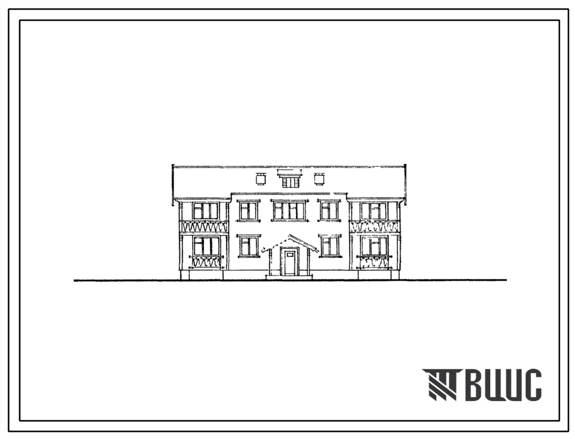 Типовой проект 156-115-73 Двухэтажный 8 квартирный жилой дом для малосемейных, брусчатой контрукции.