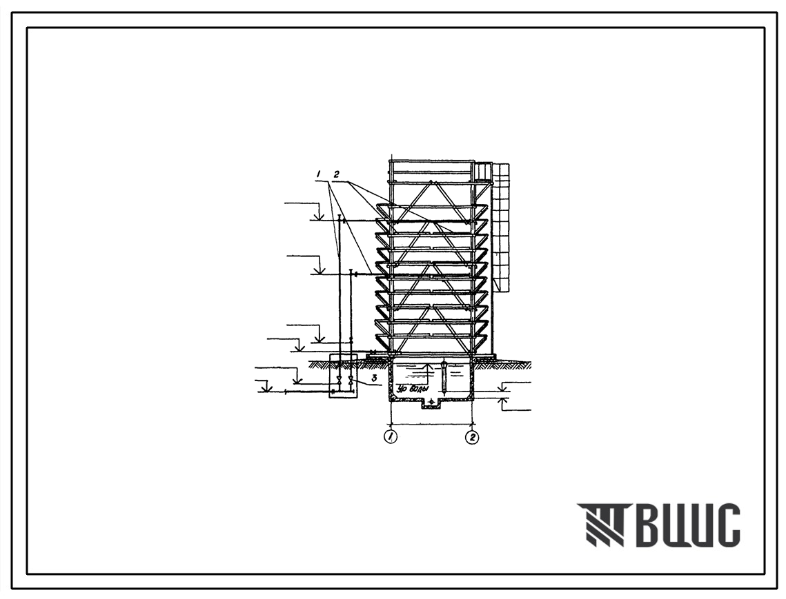 Типовой проект 901-6-76.85 Градирня открытого типа с капельным оросителем площадью 16 м.кв