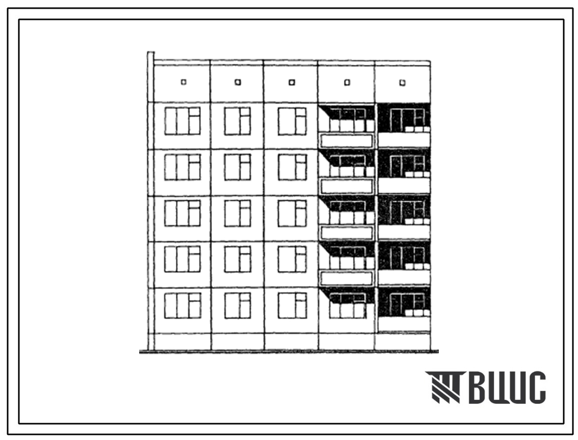 Типовой проект 121-0175.13.87 Блок-секция 5-этажная 15-квартирная торцевая левая 1-2-3. Для строительства в г.Усть-Каменогорске.