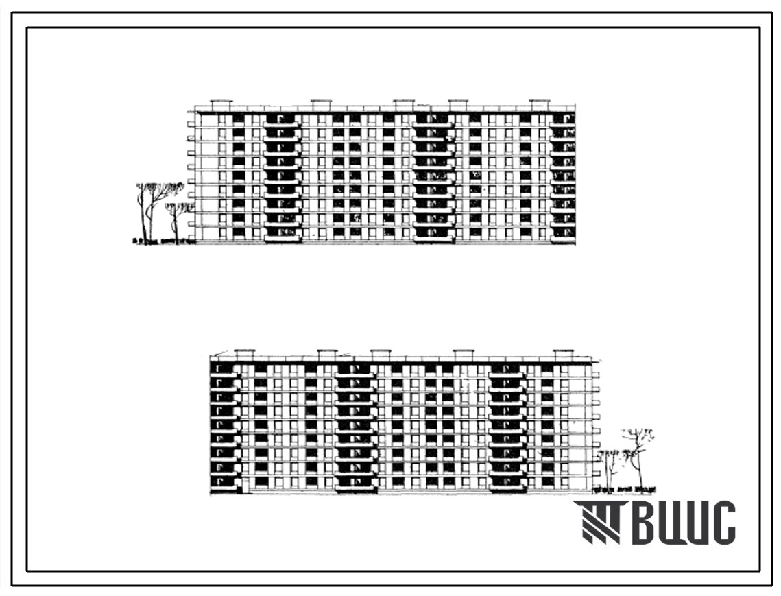 Типовой проект 113-64-26с Девятиэтажный десятисекционный 180 квартирный жилой дом комбинированной конструкции с квартирами 2Б, 3Б, 4Б и 5Б.