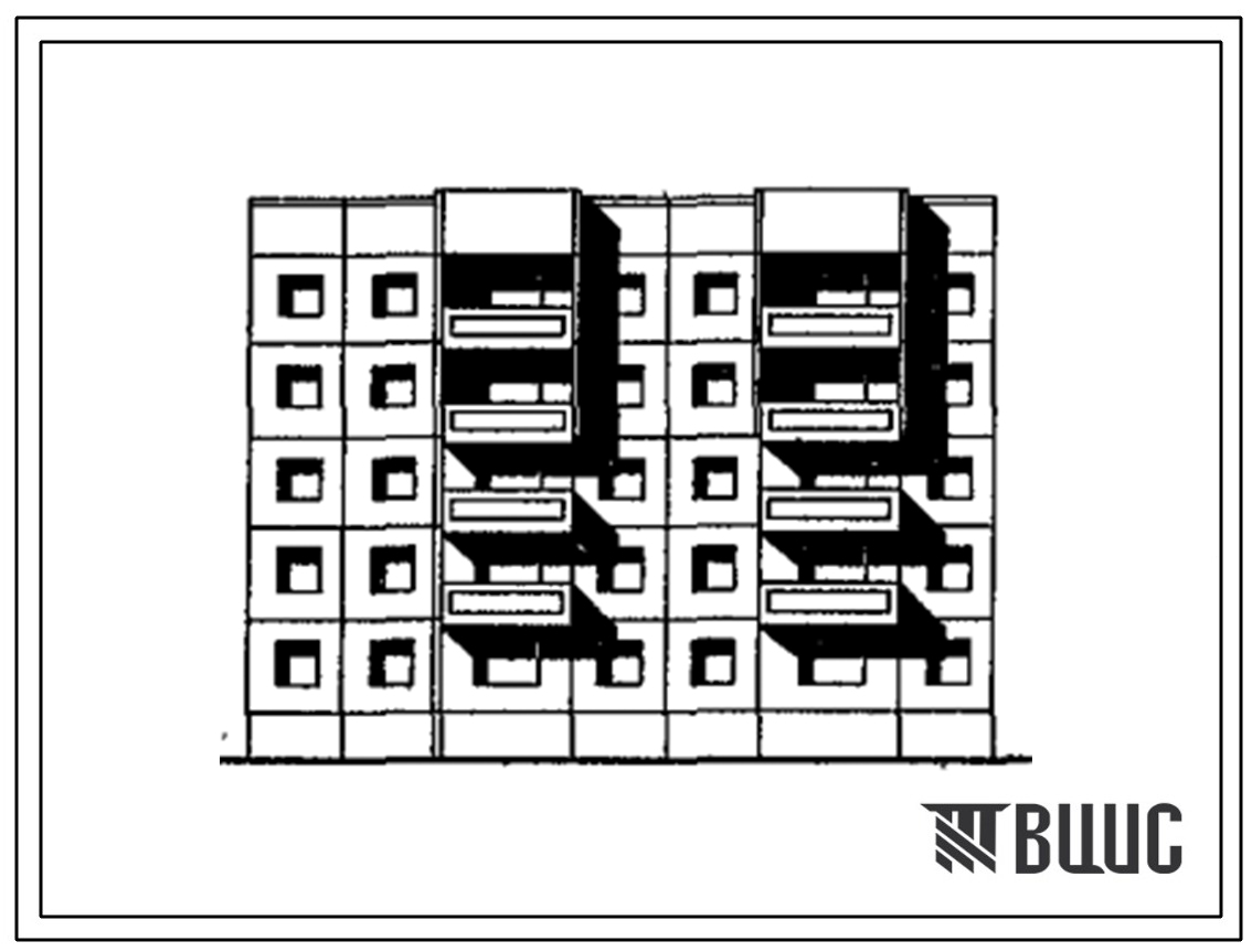 Типовой проект 97-0308.87 Блок-секция 5-этажная 20-квартирная торцевая левая 1-1-3-4