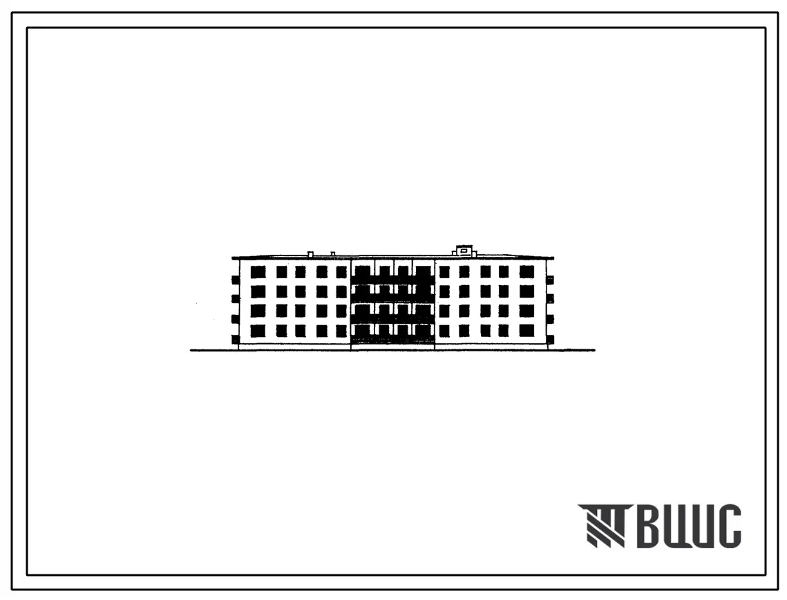 Типовой проект 1у-438АС-31к Четырехэтажный двухсекционный жилой дом на 32 квартиры со стенами из кирпича (двухкомнатных 8, трехкомнатных 24).