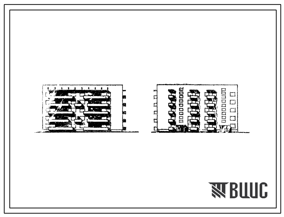 Типовой проект 67-07с/74 Пятиэтажная блок-секция двойная торцовая правая на 25 квартир (однокомнатных 1Б-5; двухкомнатных 2Б-10; трехкомнатных 3Б-10), для строительства в районах сейсмичностью 7 баллов
