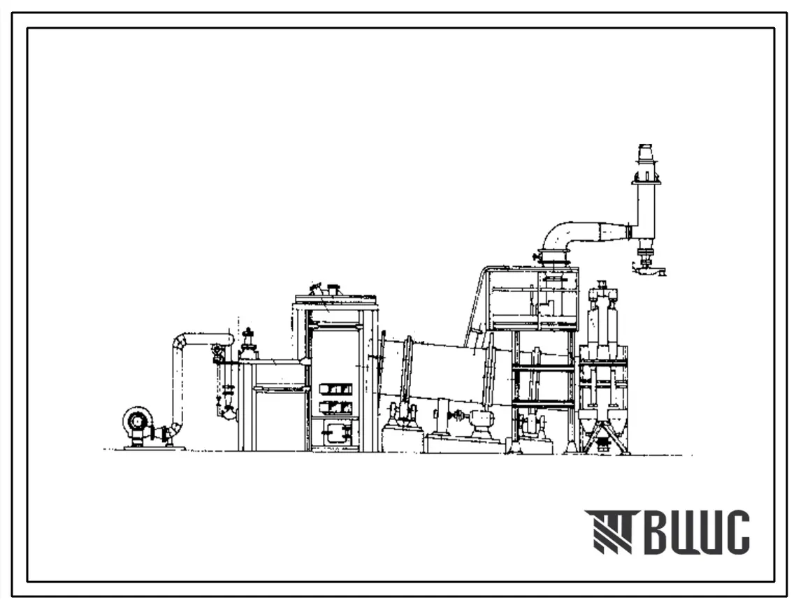 Типовой проект 406-9-6 Установка сушила барабанного Д=1м ,L=4м для сушки песка и глины без холодильника и для сушки песка с холодильником