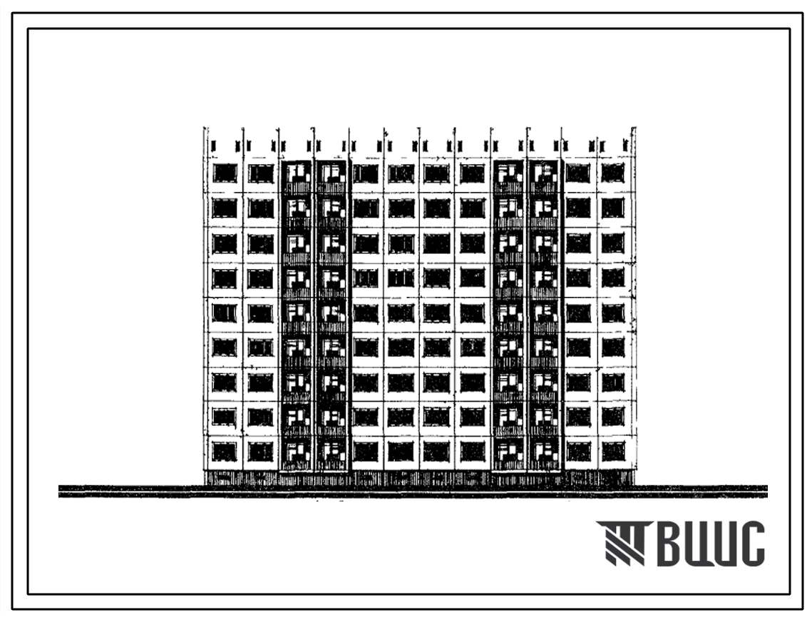 Типовой проект 1-464МС-13 Девятиэтажный двухсекционный жилой дом на 72 квартиры (однокомнатных 1Б-36; двухкомнатных 2Б-36) с шагом поперечных стен 3,2 м, для строительства в 3Б климатическом районе Молдавской ССР сейсмичностью 7 баллов