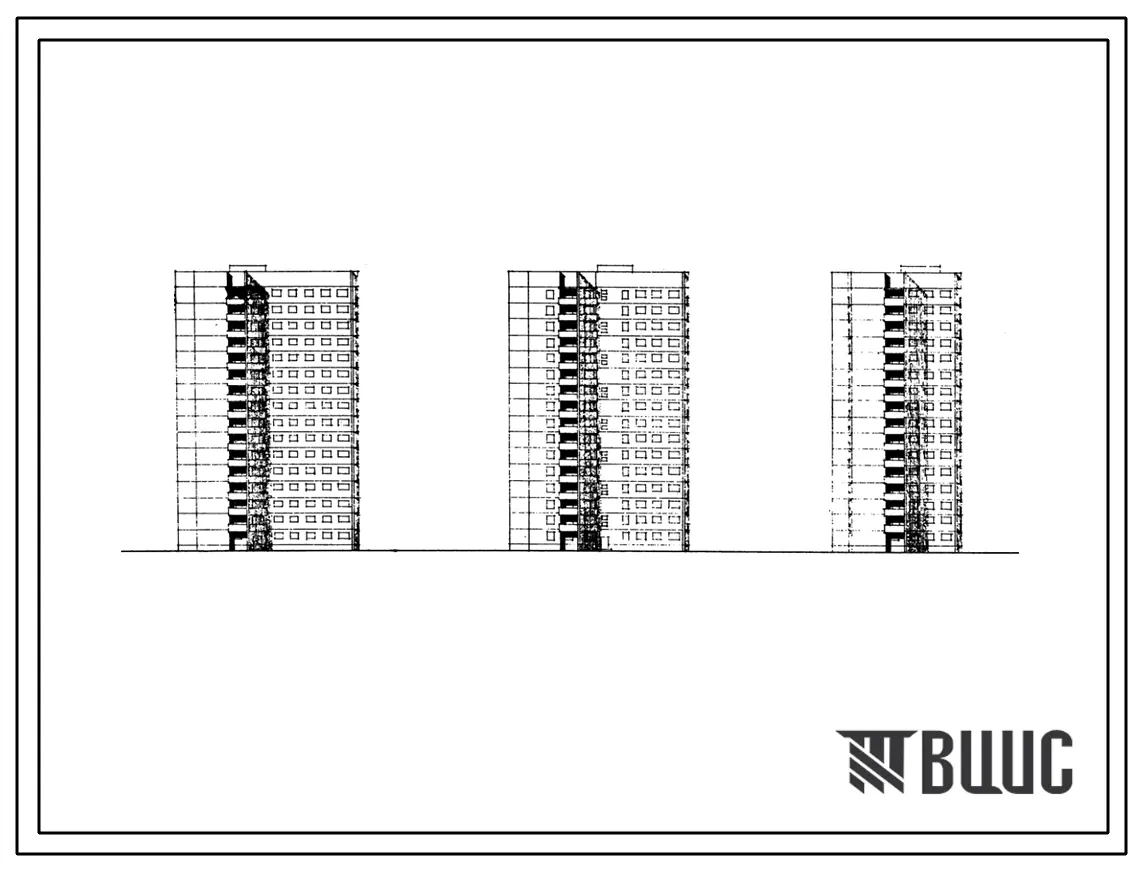 Типовой проект П6/16 16-этажный односекционный 79-квартирный панельный жилой дом
