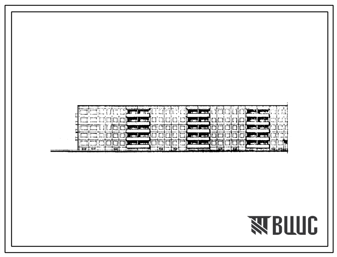 Типовой проект 1ЛГ-504Д-9 Пятиэтажный семисекционный крупнопанельный жилой дом на 139 квартир (двухкомнатных  104, трехкомнатных  34, четырехкомнатных  1).