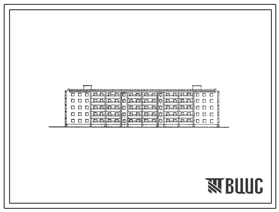 Типовой проект 114-132-1с/1 Пятиэтажный четырехсекционный жилой дом на 50 квартир (однокомнатных 1Б-10, двухкомнатных 2Б-10, трехкомнатных 3Б-20, четырехкомнатных 4Б-10). Для строительства в 3 климатическом районе сейсмичностью 7 баллов