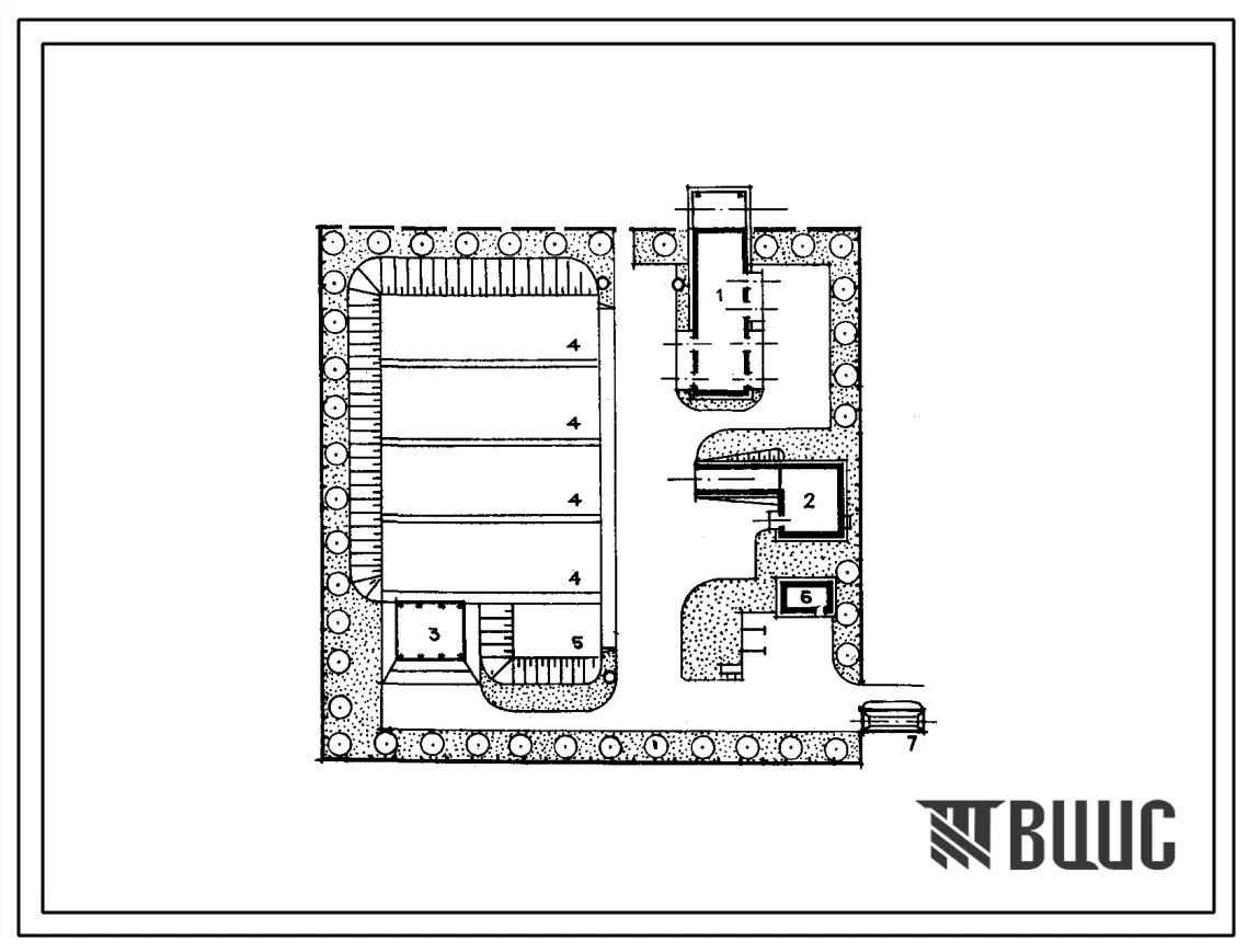 Типовой проект 801-09-17.84 Кормовые дворы для ферм по выращиванию и откорму молодняка КРС на 1000, 3000 и 5000 скотомест (силосный и сенажный типы кормления)