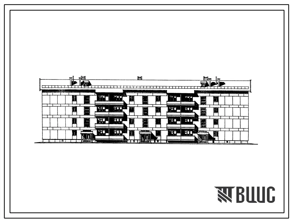 Типовой проект 113-24-83/1.2 Четырехэтажный трехсекционный жилой дом на 32 квартиры