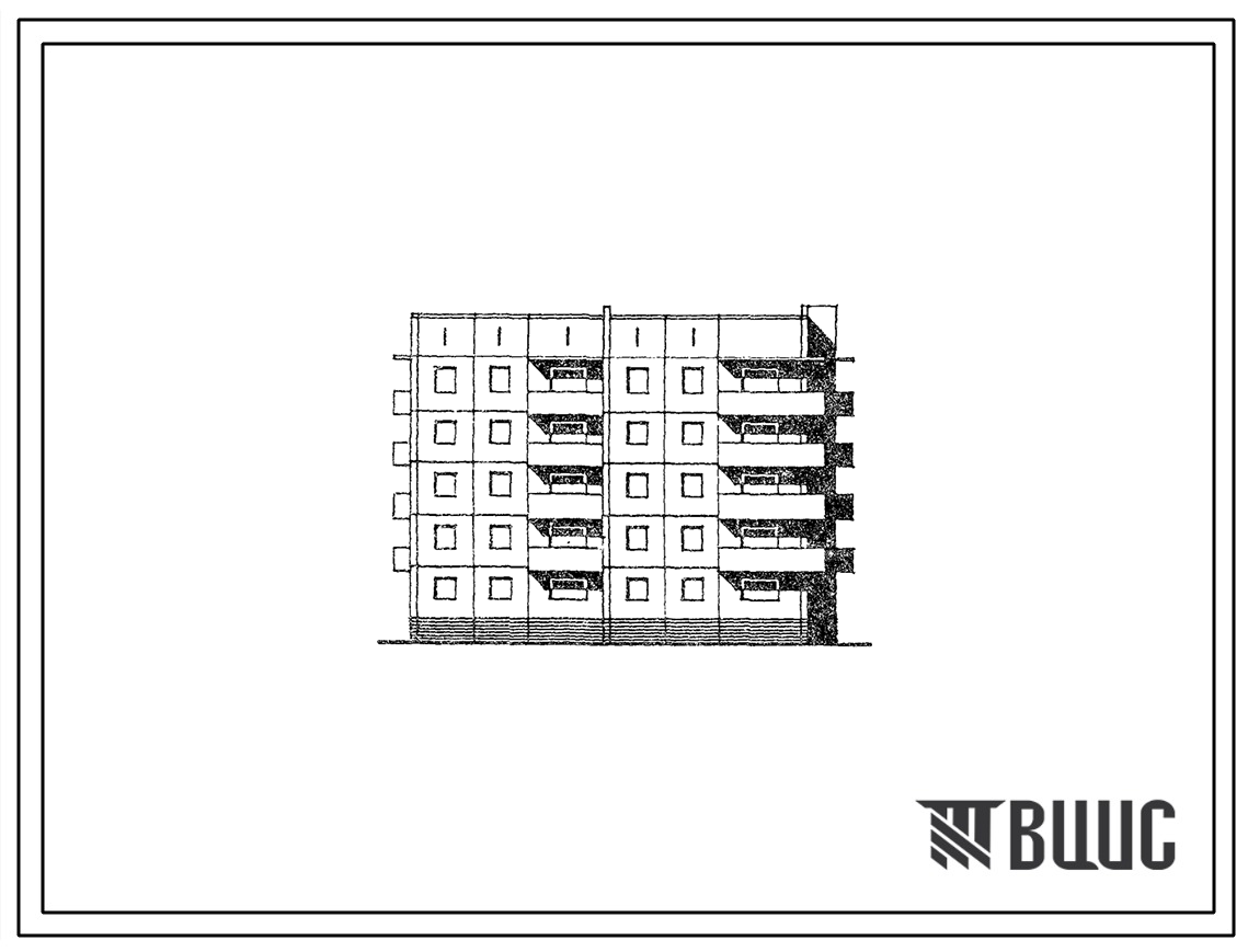Типовой проект 97-0213.85 Блок-секция 5-этажная 20-квартирная угловая правая. Для строительства в 1В климатическом подрайоне.