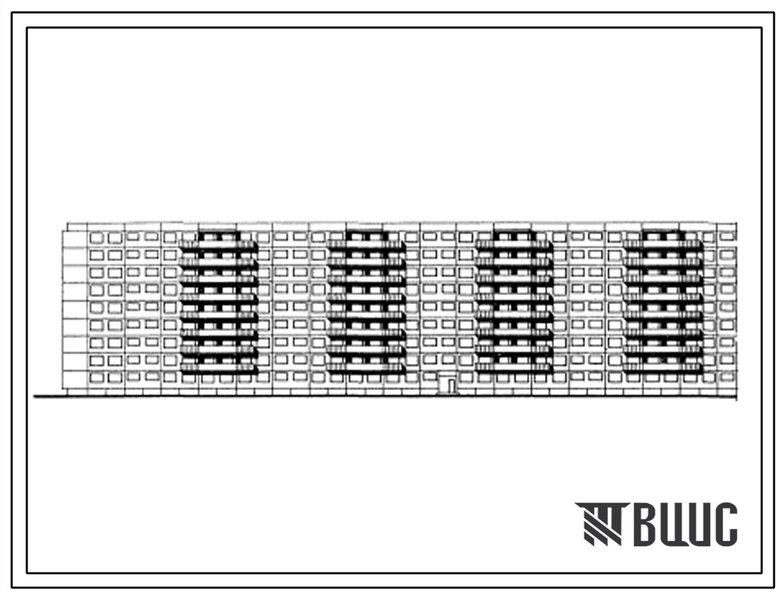 Типовой проект 1Лг-602В-9 Девятиэтажный девятисекционный крупнопанельный жилой дом на 324 квартиры.
