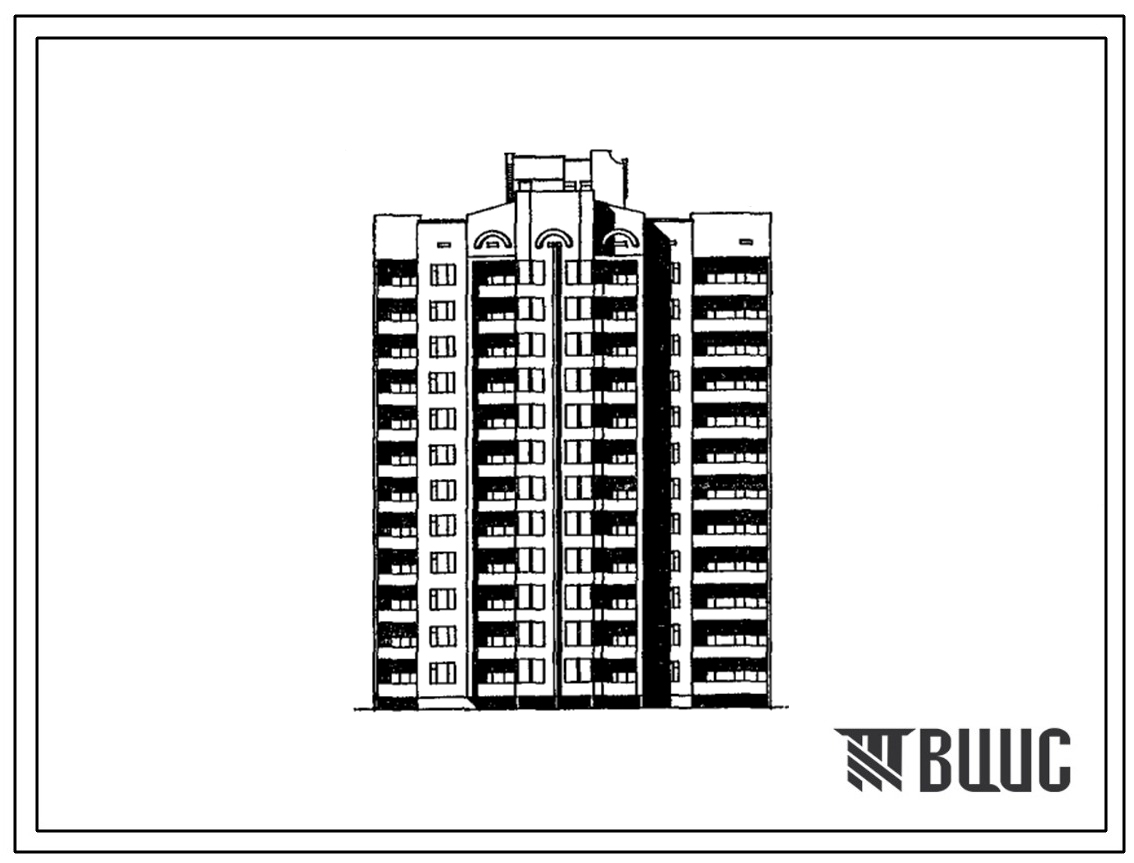 Типовой проект 236-012.13.90 Блок-секция рядовая-торцевая 12-этажная 48-квартирная 2.2.3.4 для строительства в центральных районах УССР
