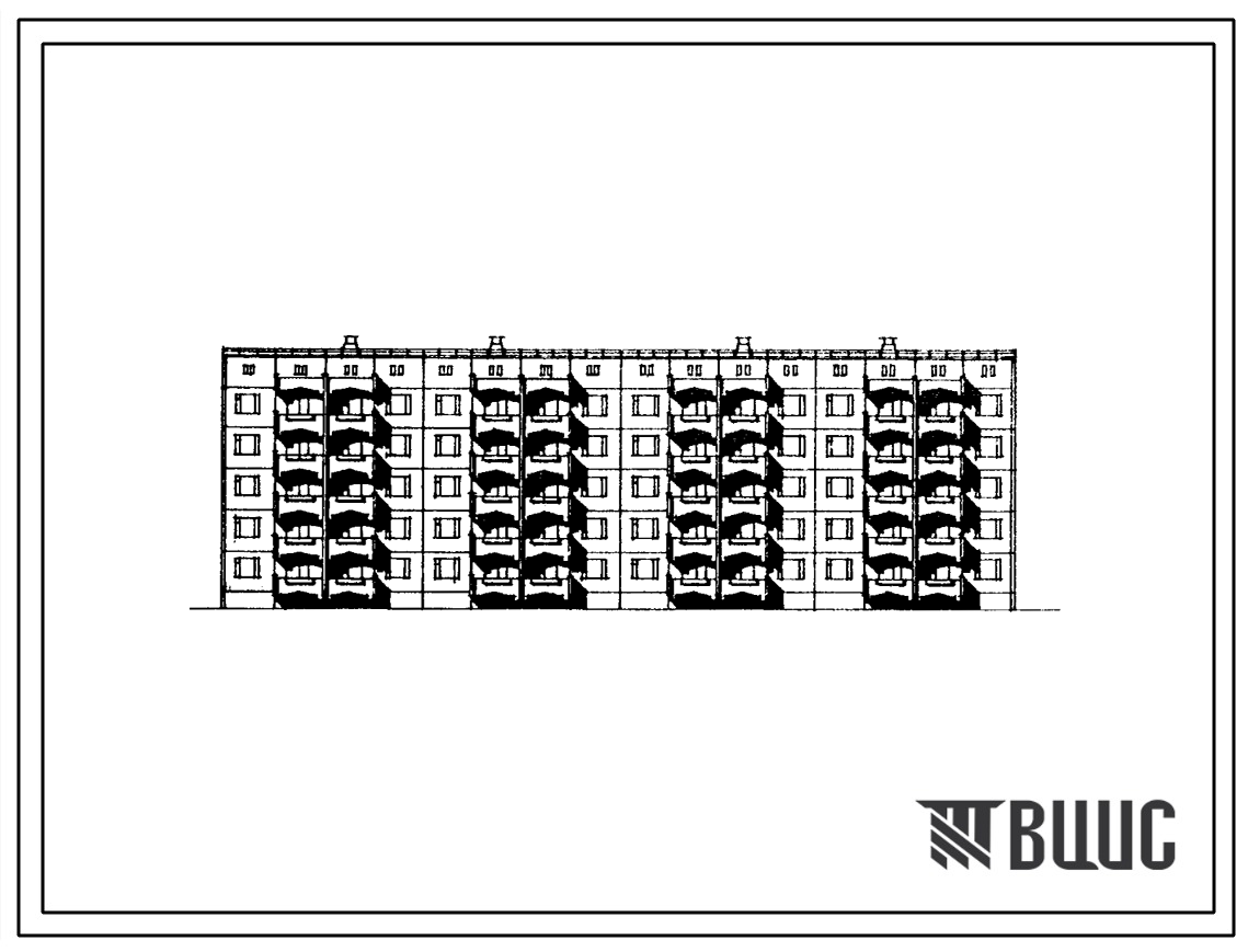 Типовой проект 161-105-108с.86 Пятиэтажное общежитие для рабочих и служащих на 186 мест (с жилыми ячейками на 3 человека). Для строительства в городах и поселках городского типа