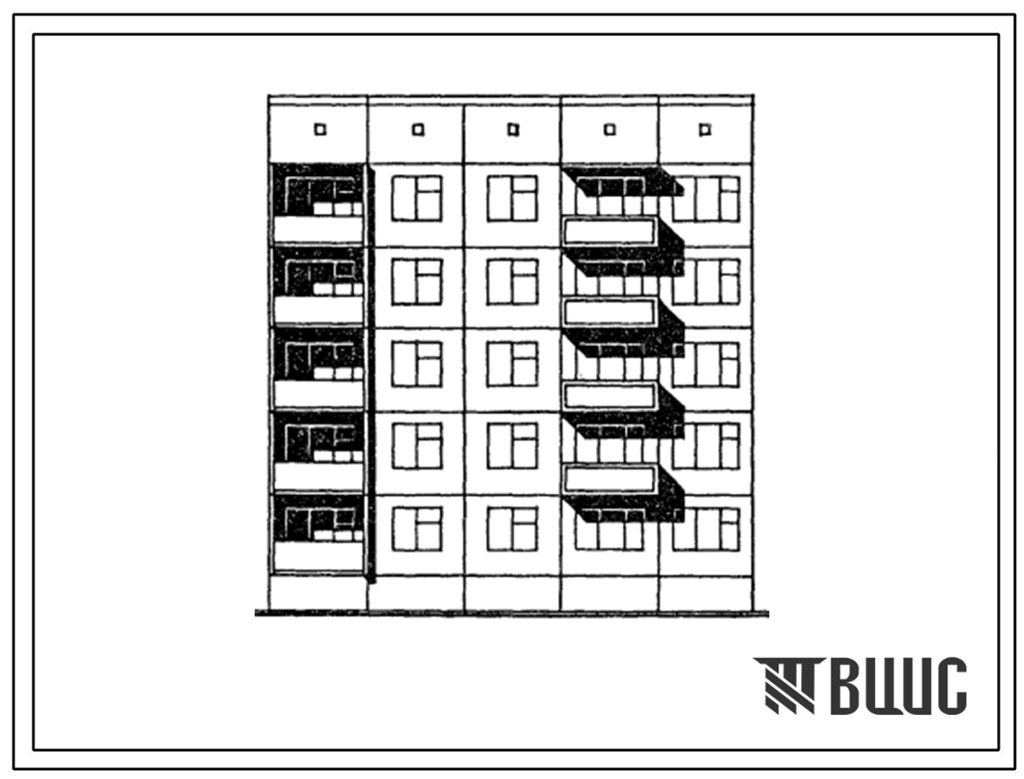 Типовой проект 121-0177.13.87 Блок-секция 5-этажная 15-квартирная рядовая левая 1-2-3. Для строительства в г.Усть-Каменогорске.