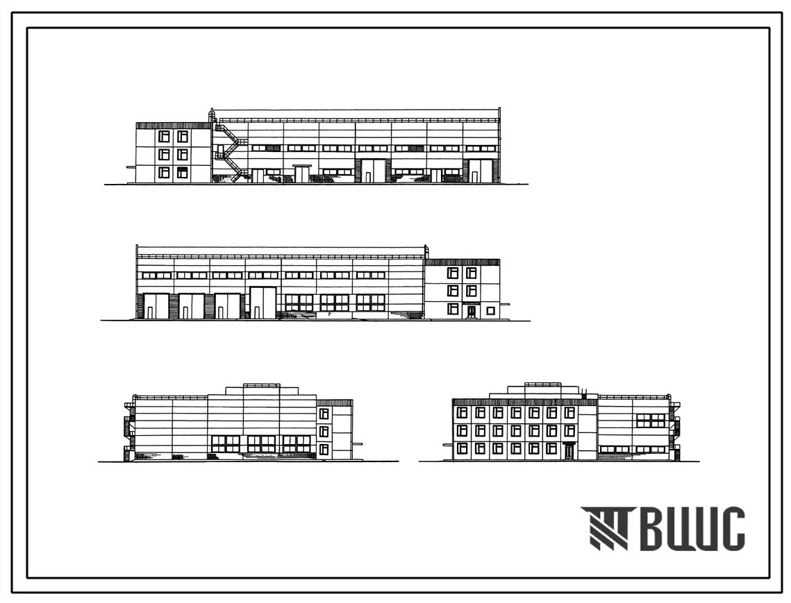 Типовой проект 409-14-72.88 Производственный корпус со вспомогательными помещениями базы технического обслуживания и ремонта 100 строительных машин (модульного типа)