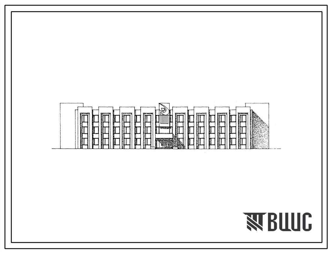 Типовой проект 264-20-73.87 Здание райкома КПСС, стены кирпичные, тип 1А